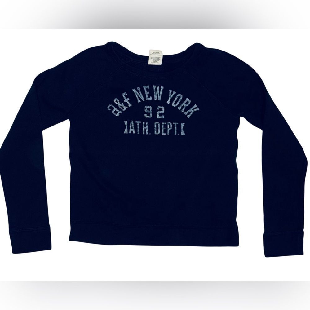 Abercrombie Kids Girls L Sweatshirt Navy Blue Logo Pullover